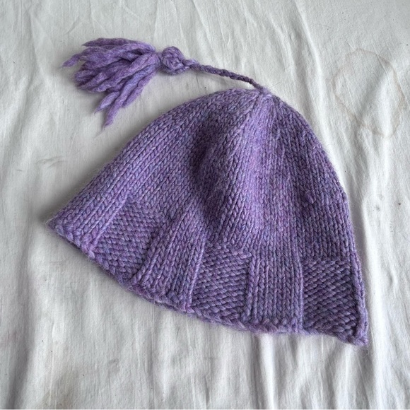 Chunky Hand Knit Tassel Winter Beanie Hat - Picture 10 of 12